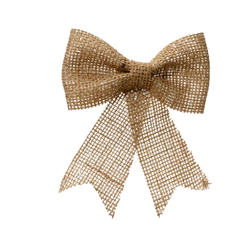 Decoris Polyester Jute Bow Set of 2 Pieces - Natural