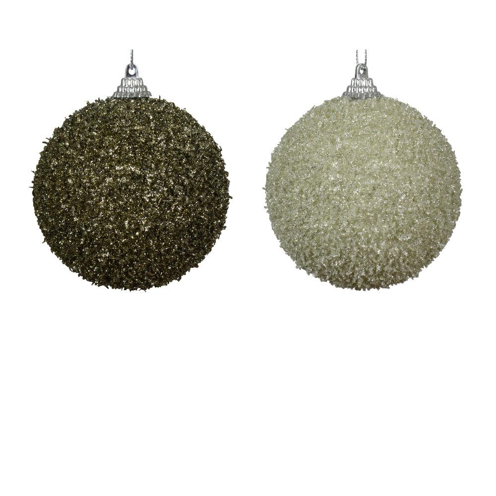 Decoris Foam Bauble with Sequins 8cm - 2 Assorted Colours