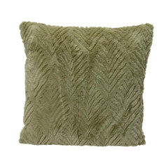 Decoris Polyester Cushion with Jacquard Leaf Design 45 x 45cm - Light Green