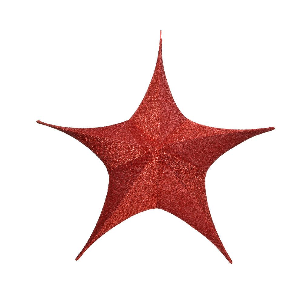 Decoris Hanging Polyester Star 180cm - Red