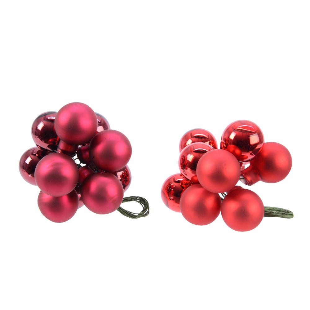 Decoris Glass Bauble Bundle on Wire - Christmas Red