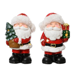 Lumineo BO Micro-Led Terracotta Santa 23cm - 2 Assorted