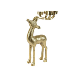 Decoris Aluminium Reindeer Candleholder 40cm - Gold