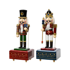 Decoris Firwood Nutcracker with Music Box 30cm - 2 Assorted Colours