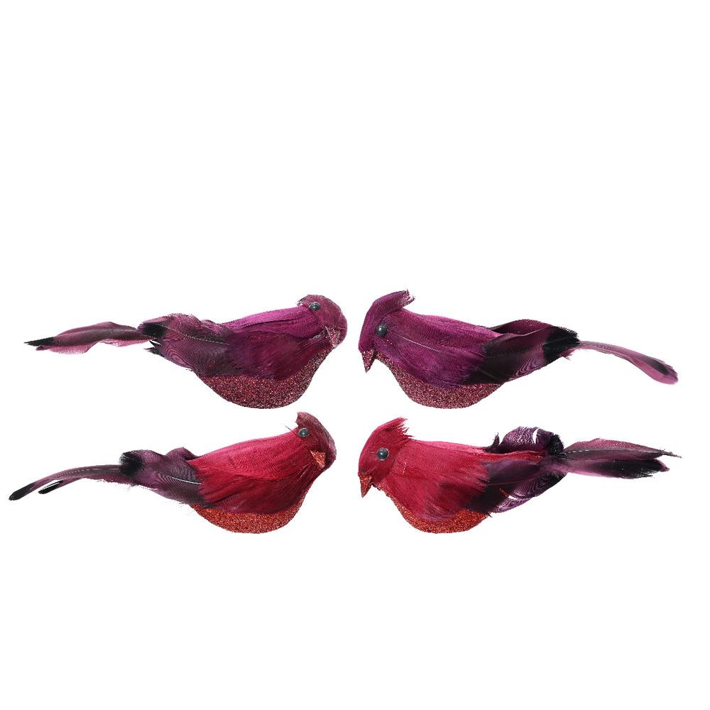 Decoris Clip-On Foam Bird with Glitter 12cm - 2 Assorted Colours