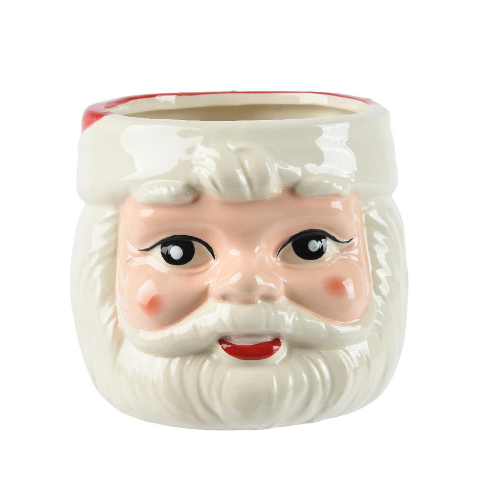 Decoris Dolomite Planter 14cm - Santa Face