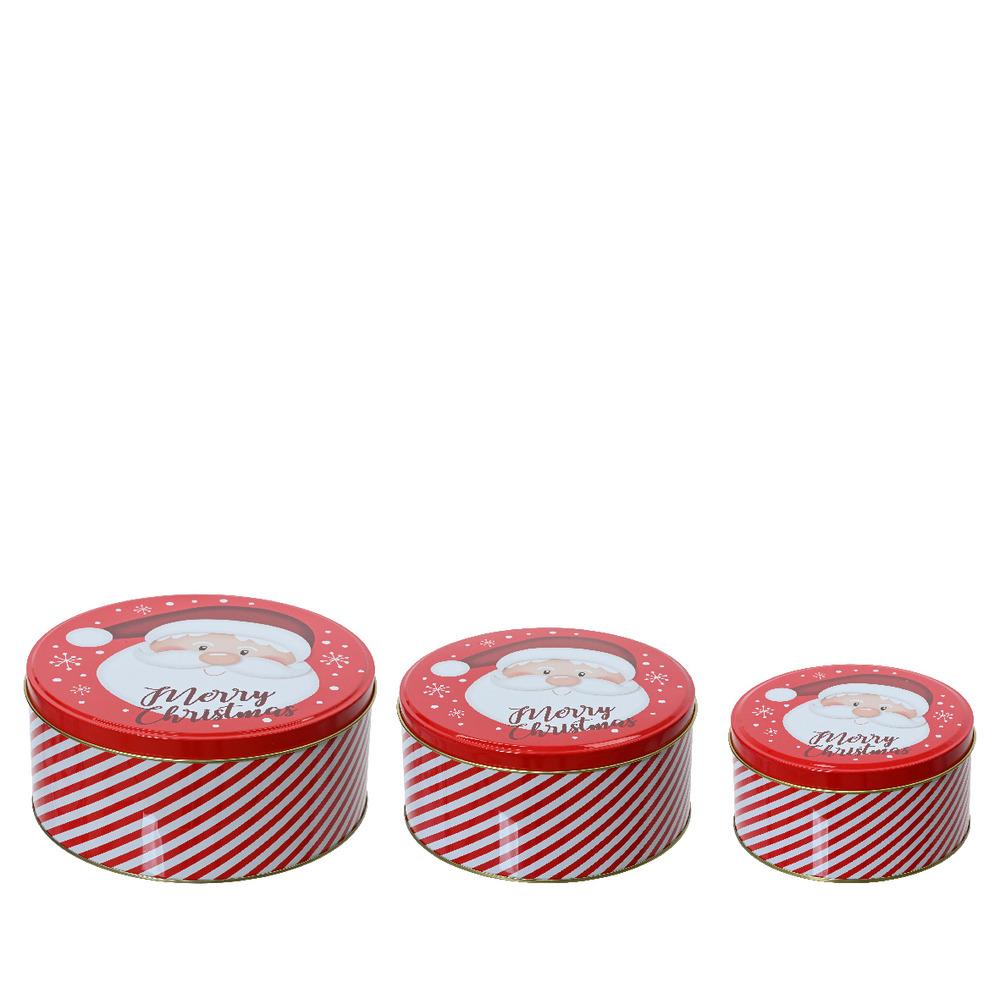 Decoris Storage Tin Set of 3 Pieces - Santa Face