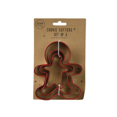 Kitchen Goods Cookie Cutter Set of 3 Pieces with Silicone Edge - Gingerbread