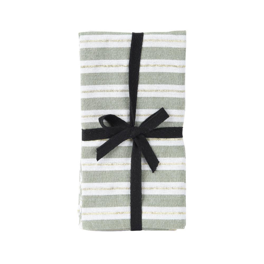 Decoris Cotton Napkin 40 x 40cm - Striped Green