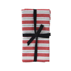 Decoris Cotton Napkin 40 x 40cm - Striped Red