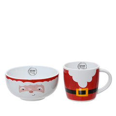 Kitchen Goods Stoneware Breakfast Set with Santa