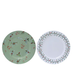 Decoris Plastic Deco Plate with Decal Pattern 33cm - 2 Assorted