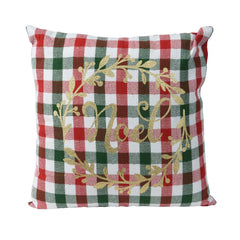 Decoris Cotton Cushion with Gold Text 45 x 45cm - Checkered