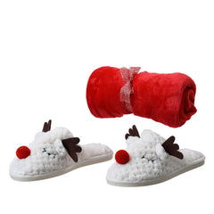 Decoris Polyester Flanner Set of 2 with Blanket and Shoes