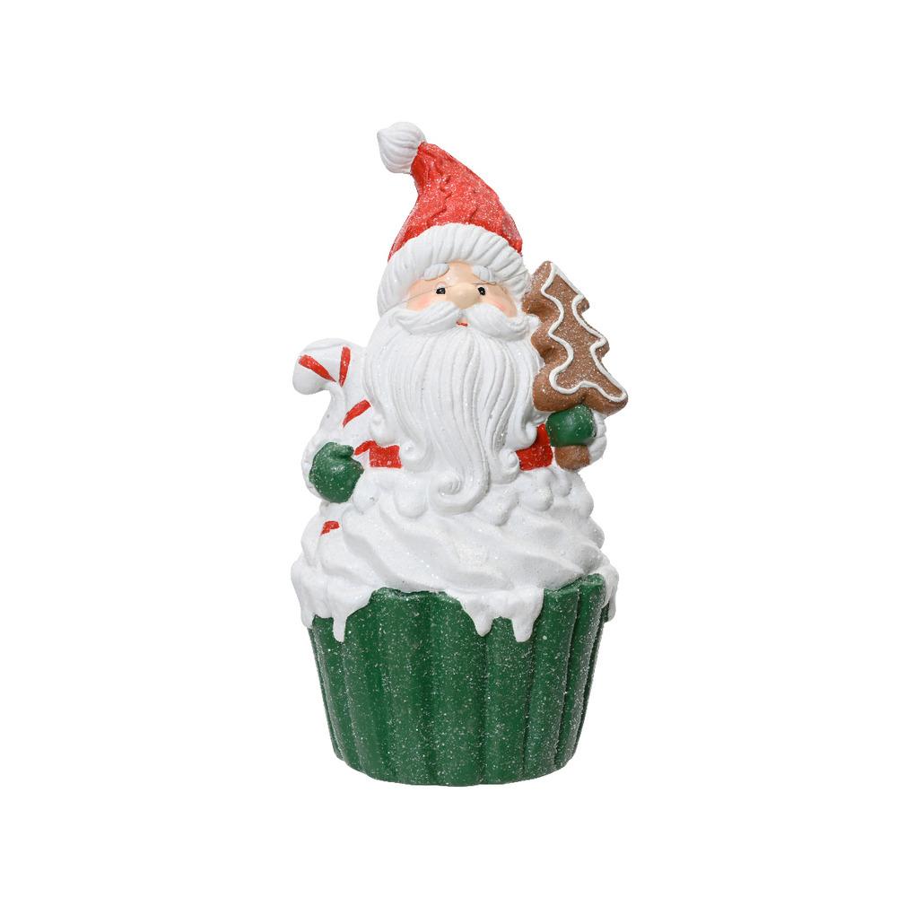 Decoris Magnesium Santa on Cupcake Figure 43cm