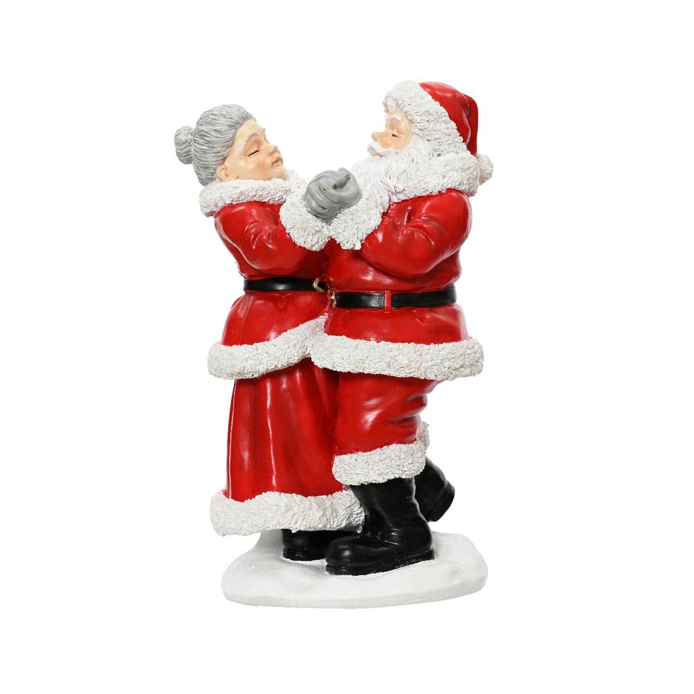 Decoris Polyresin Dancing Mr and Mrs. Claus 27cm