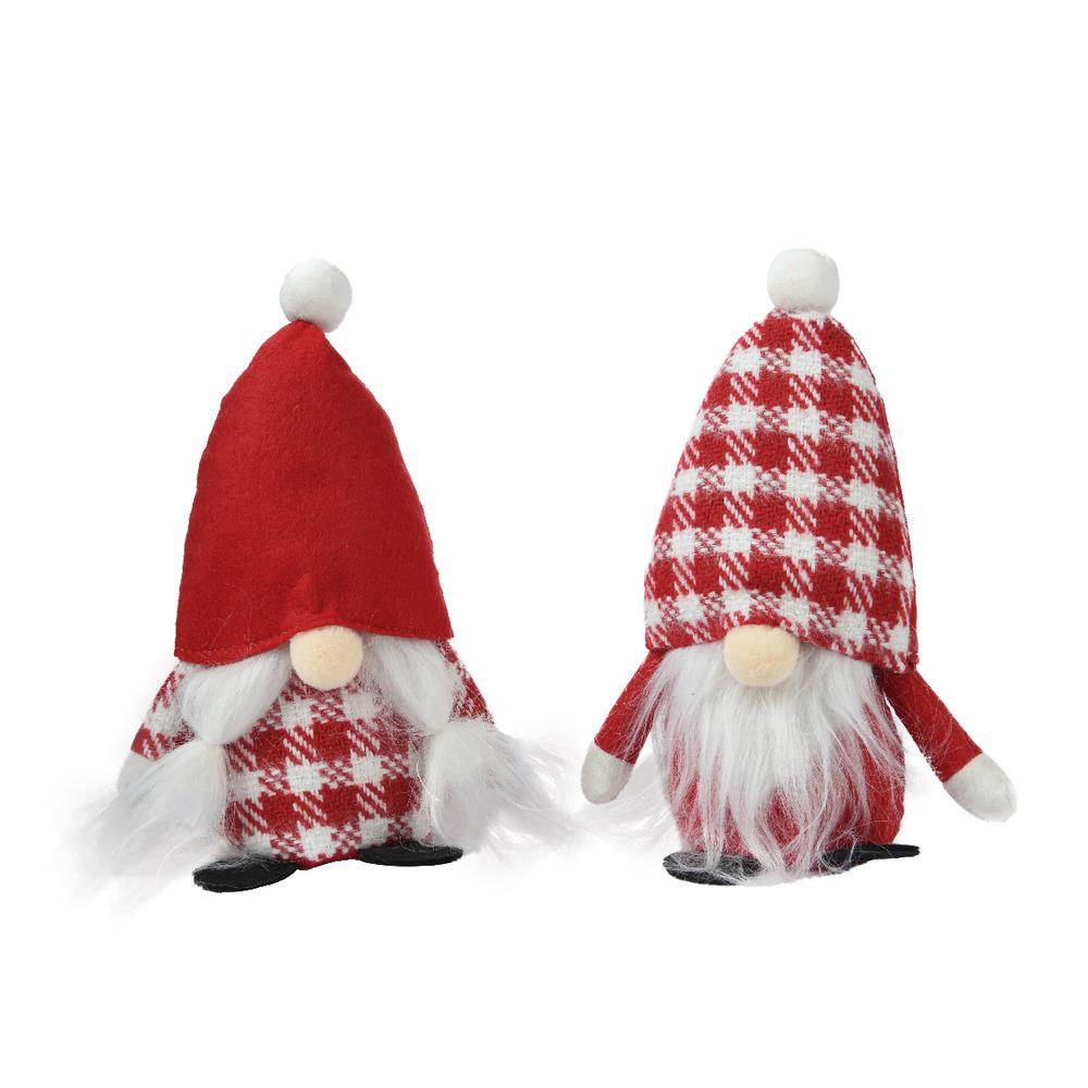 Decoris Polyester Gnome 29cm - 2 Assorted Red