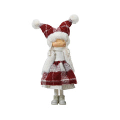 Decoris Polyester Standing Girl 46cm - Red