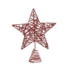 Decoris Iron Star Tree Topper 23cm - Red