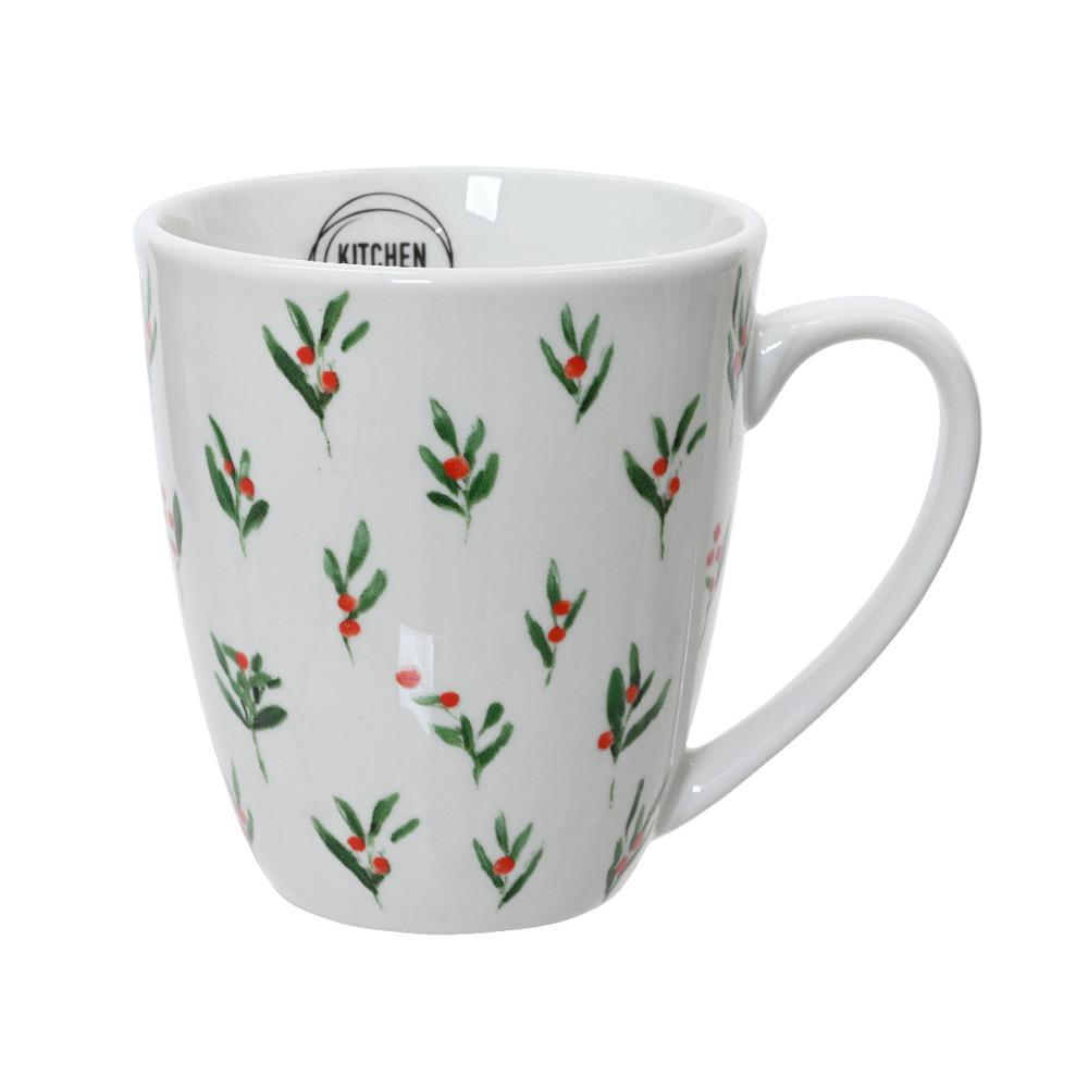 Kitchen Goods Porcelain Mug with Decal Holly Pattern 310ml