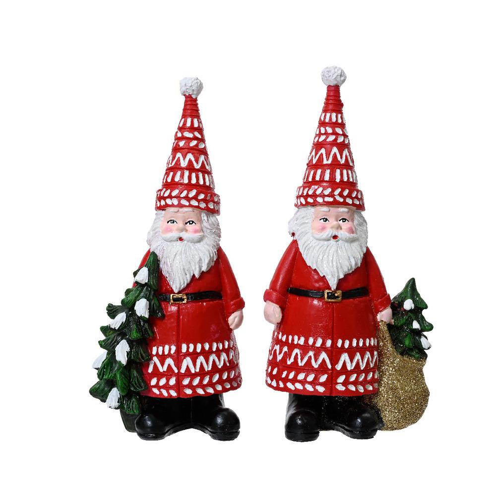 Decoris Polyresin Santa Figure 19cm - 2 Assorted